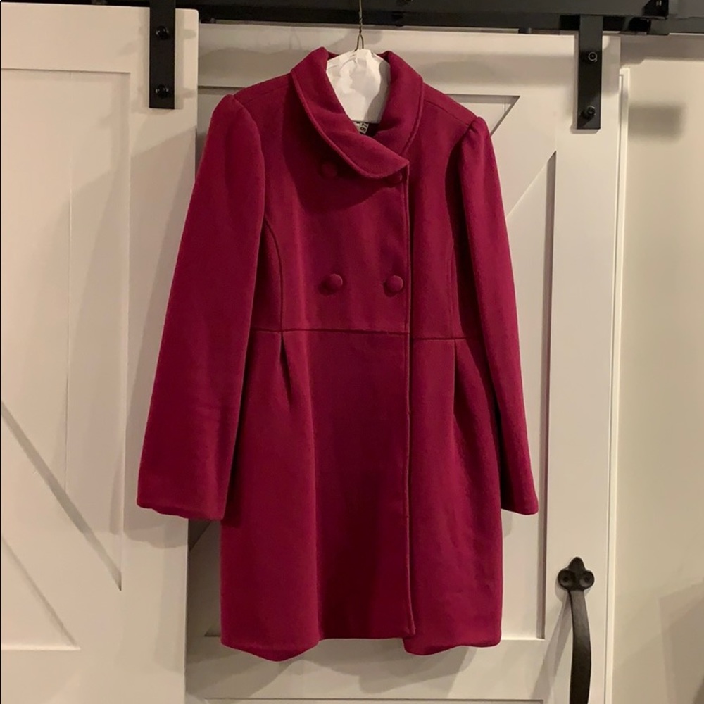 LAST CHANCE! Magenta Old Navy Knee Length Pea Coat